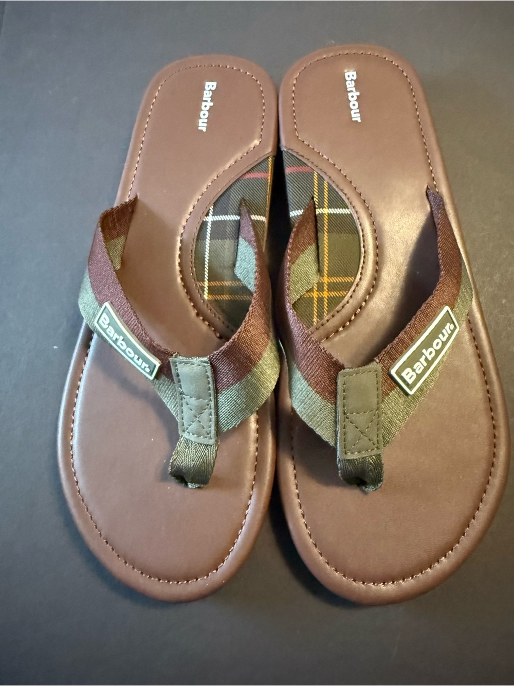 Barbour Two-Tone Strap Flip Flops – Men’s Size 11
